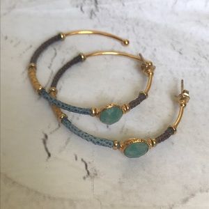 GAS Bijou EUC lizard Skin Hoop Earrings